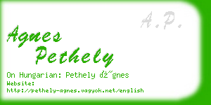 agnes pethely business card